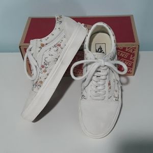 Women's Vintage Floral Marshmellow Old Skool Vans